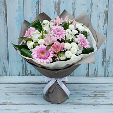 Букет цветов из:  Герберы, Альстромерии и Хризантемы в Шаховской