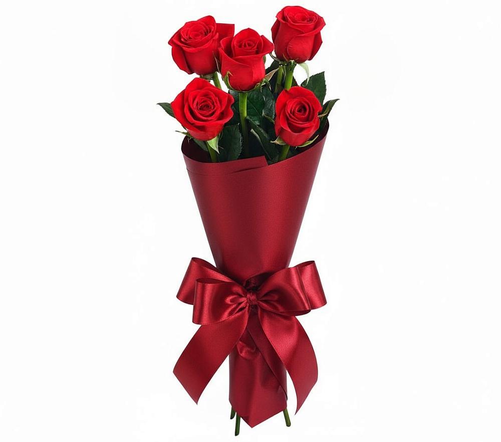 Букет 5 Красных роз Эдлесс Лав в Шаховской
