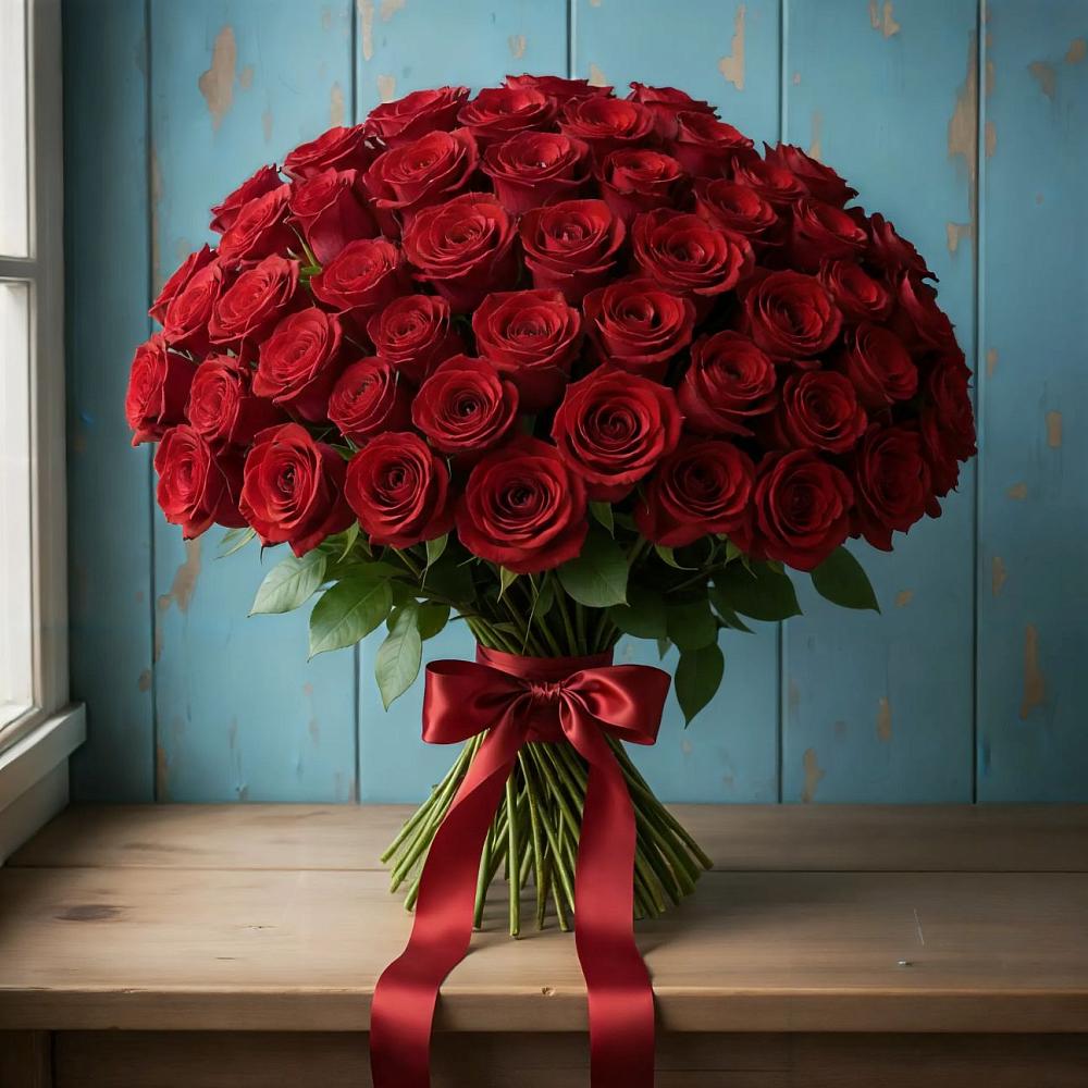 Букет Красные розы Блэк Меджик в Шаховской