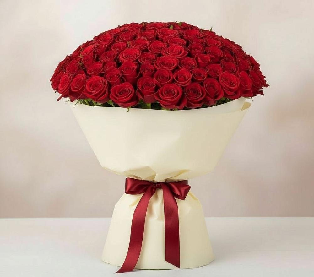 Букет 101 Красная роза Милано в Шаховской