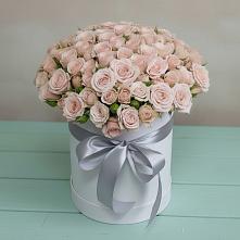 Цветочная композиция из Розы в шляпной коробке в Шаховской