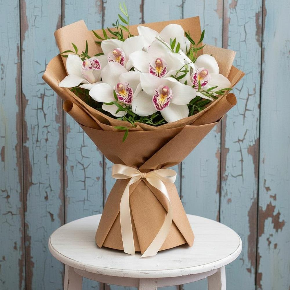 Букет цветов из: Орхидеи и Розы в Шаховской