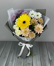 Букет цветов из:  Розы, Герберы и Хризантемы в Шаховской