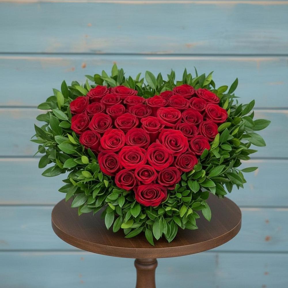 Цветочная композиция из Розы в виде сердца в Шаховской