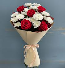 Букет цветов из:  Розы и Хризантемы в Шаховской