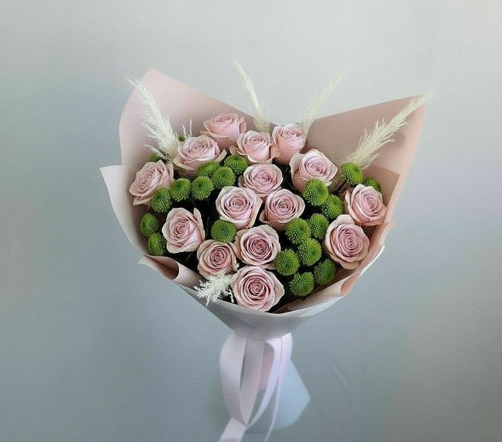 Букет цветов из: Розы и Хризантемы в Шаховской