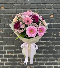 Букет цветов из:  Герберы и Хризантемы в Шаховской