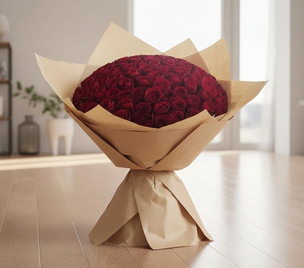 Букет 101 Красная роза в Шаховской