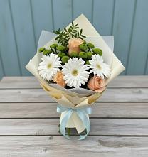 Букет цветов из:  Герберы, Розы и Хризантемы #REPLACE_PRED# Шаховской