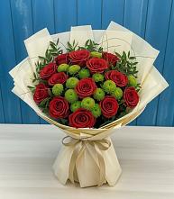 Букет цветов из:  Розы и Хризантемы в Шаховской