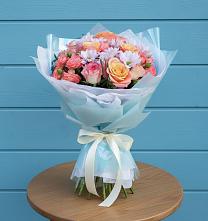 Букет цветов из:  Хризантемы и Розы в Шаховской