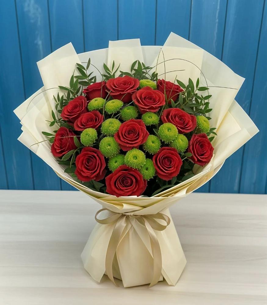 Букет цветов из: Розы и Хризантемы в Шаховской